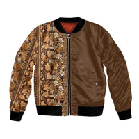 Hawaiian Tribal Elements Hibiscus Bomber Jacket Gold Pattern - Polynesian Pride