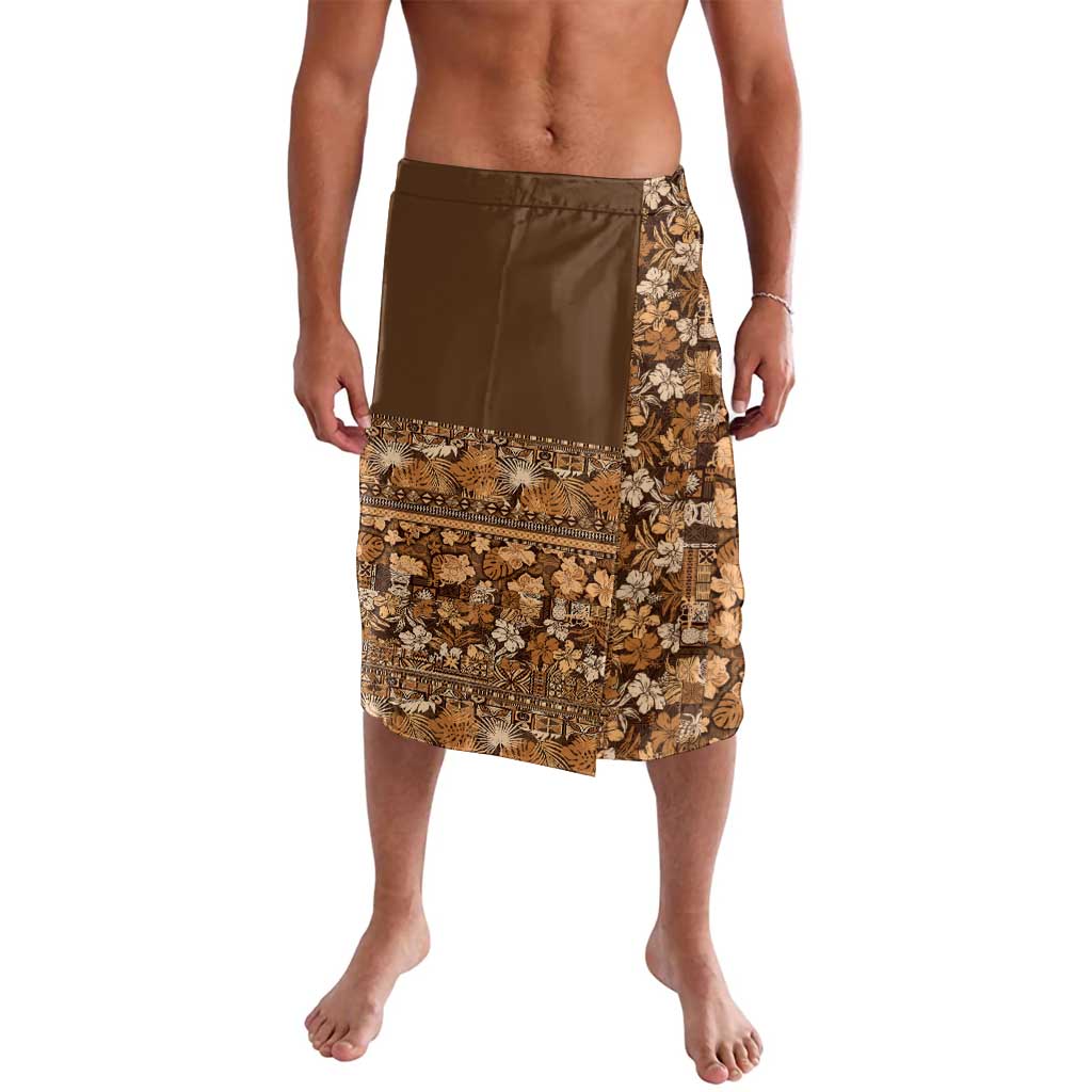 Hawaiian Tribal Elements Hibiscus Lavalava Gold Pattern - Polynesian Pride