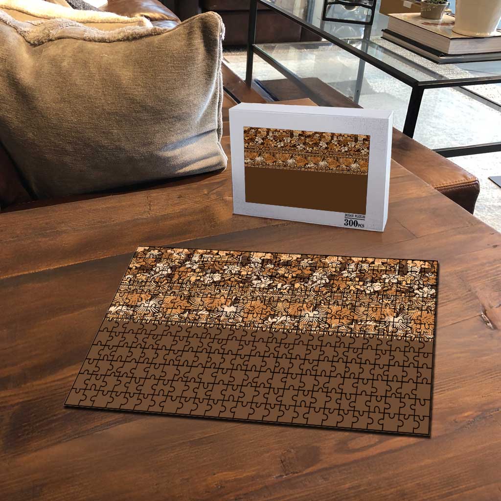 Hawaiian Tribal Elements Hibiscus Puzzle Gold Pattern - Polynesian Pride