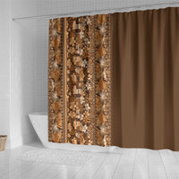 Hawaiian Tribal Elements Hibiscus Shower Curtain Gold Pattern - Polynesian Pride