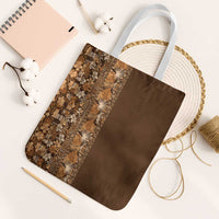 Hawaiian Tribal Elements Hibiscus Tote Bag Gold Pattern - Polynesian Pride