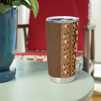 Hawaiian Tribal Elements Hibiscus Tumbler Cup Gold Pattern - Polynesian Pride