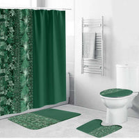 Hawaiian Tribal Elements Hibiscus Bathroom Set Green Pattern - Polynesian Pride