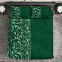 Hawaiian Tribal Elements Hibiscus Bedding Set Green Pattern - Polynesian Pride