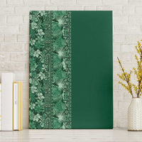 Hawaiian Tribal Elements Hibiscus Canvas Wall Art Green Pattern - Polynesian Pride