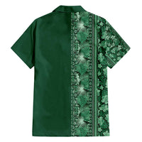 Hawaiian Tribal Elements Hibiscus Family Matching Tank Maxi Dress and Hawaiian Shirt Green Pattern - Polynesian Pride