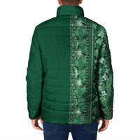 Hawaiian Tribal Elements Hibiscus Padded Jacket Green Pattern - Polynesian Pride