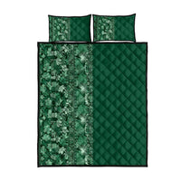 Hawaiian Tribal Elements Hibiscus Quilt Bed Set Green Pattern - Polynesian Pride