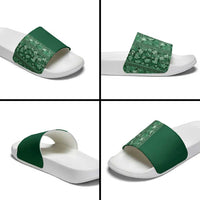 Hawaiian Tribal Elements Hibiscus Slide Sandals Green Pattern - Polynesian Pride