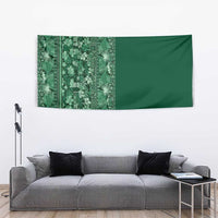 Hawaiian Tribal Elements Hibiscus Tapestry Green Pattern - Polynesian Pride