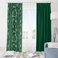 Hawaiian Tribal Elements Hibiscus Window Curtain Green Pattern - Polynesian Pride