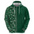 Hawaiian Tribal Elements Hibiscus Zip Hoodie Green Pattern - Polynesian Pride