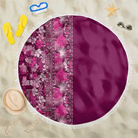 Hawaiian Tribal Elements Hibiscus Beach Blanket Pink Pattern - Polynesian Pride