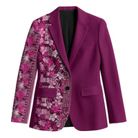 Hawaiian Tribal Elements Hibiscus Blazer Pink Pattern - Polynesian Pride