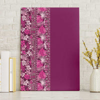 Hawaiian Tribal Elements Hibiscus Canvas Wall Art Pink Pattern - Polynesian Pride