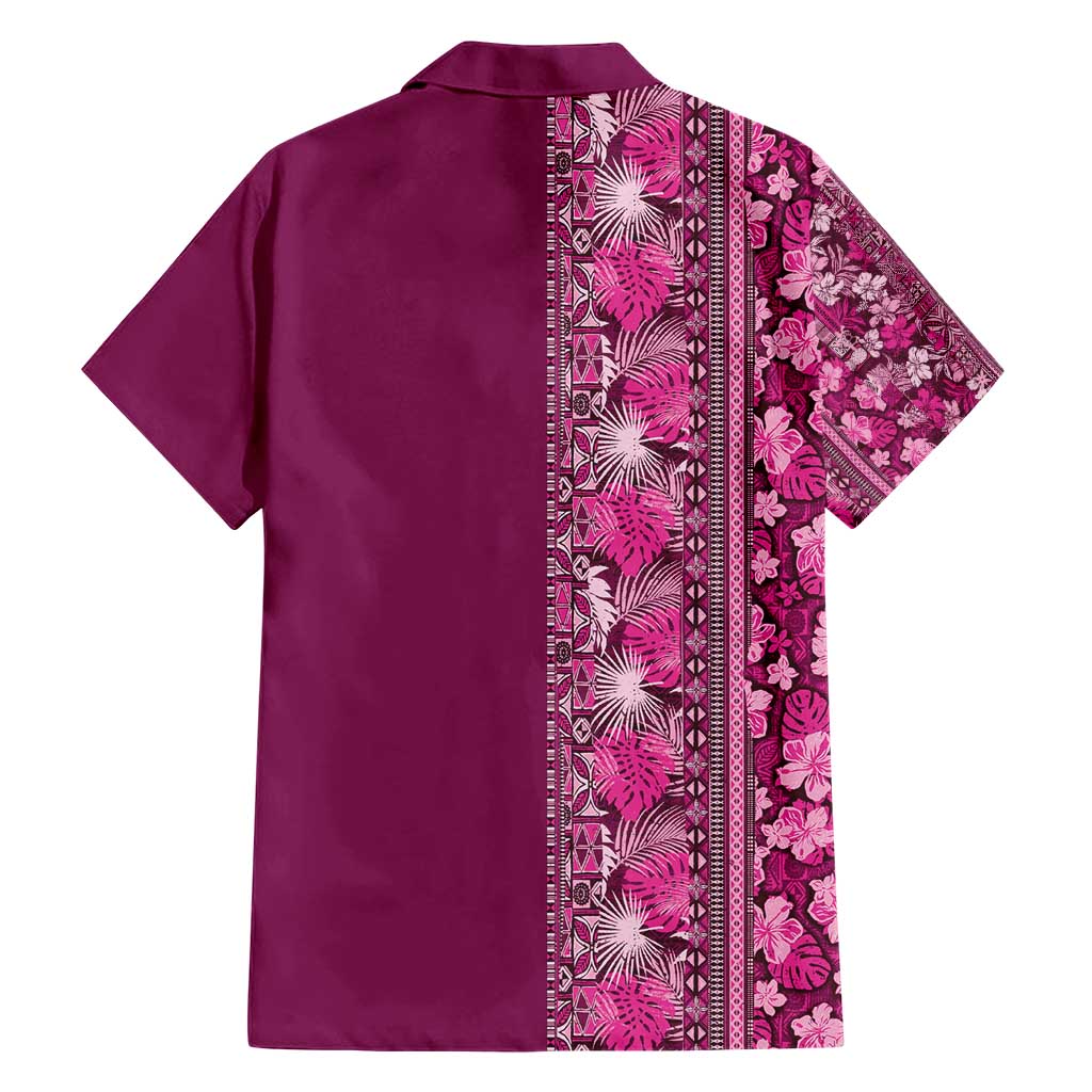 Hawaiian Tribal Elements Hibiscus Hawaiian Shirt Pink Pattern - Polynesian Pride