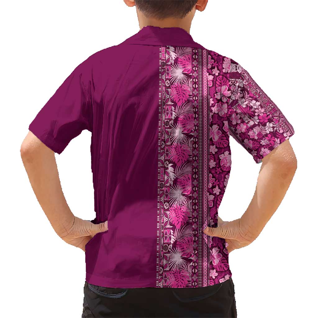 Hawaiian Tribal Elements Hibiscus Hawaiian Shirt Pink Pattern - Polynesian Pride