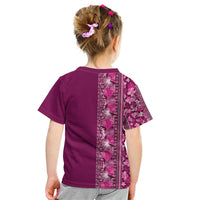 Hawaiian Tribal Elements Hibiscus Kid T Shirt Pink Pattern - Polynesian Pride