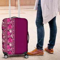 Hawaiian Tribal Elements Hibiscus Luggage Cover Pink Pattern - Polynesian Pride