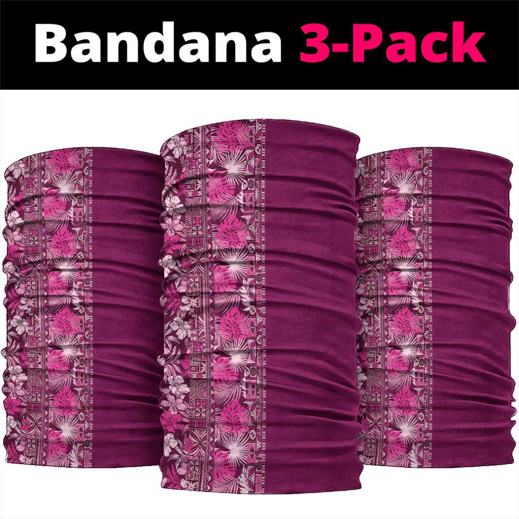 Hawaiian Tribal Elements Hibiscus Neck Gaiter Pink Pattern - Polynesian Pride