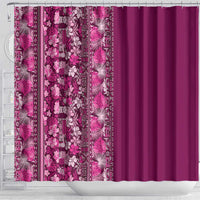 Hawaiian Tribal Elements Hibiscus Shower Curtain Pink Pattern - Polynesian Pride