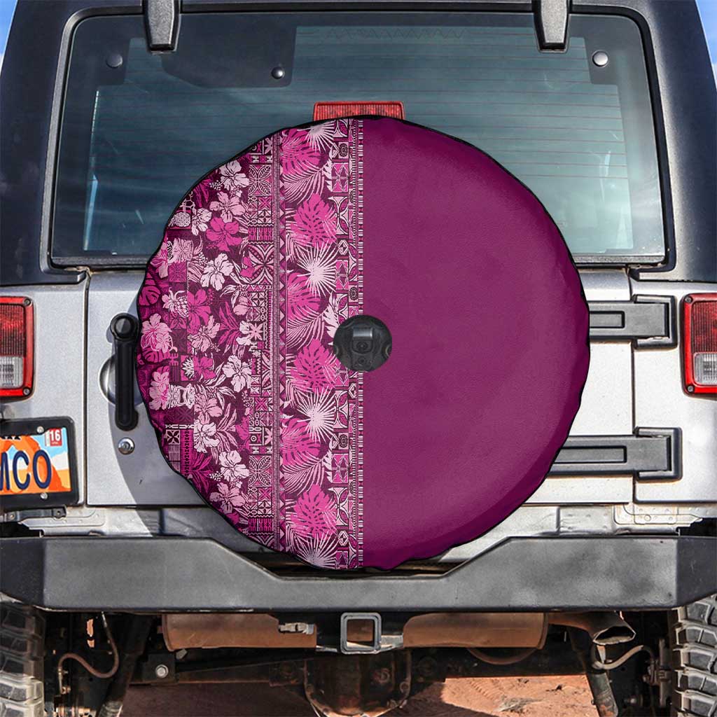 Hawaiian Tribal Elements Hibiscus Spare Tire Cover Pink Pattern - Polynesian Pride
