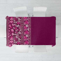 Hawaiian Tribal Elements Hibiscus Tablecloth Pink Pattern - Polynesian Pride