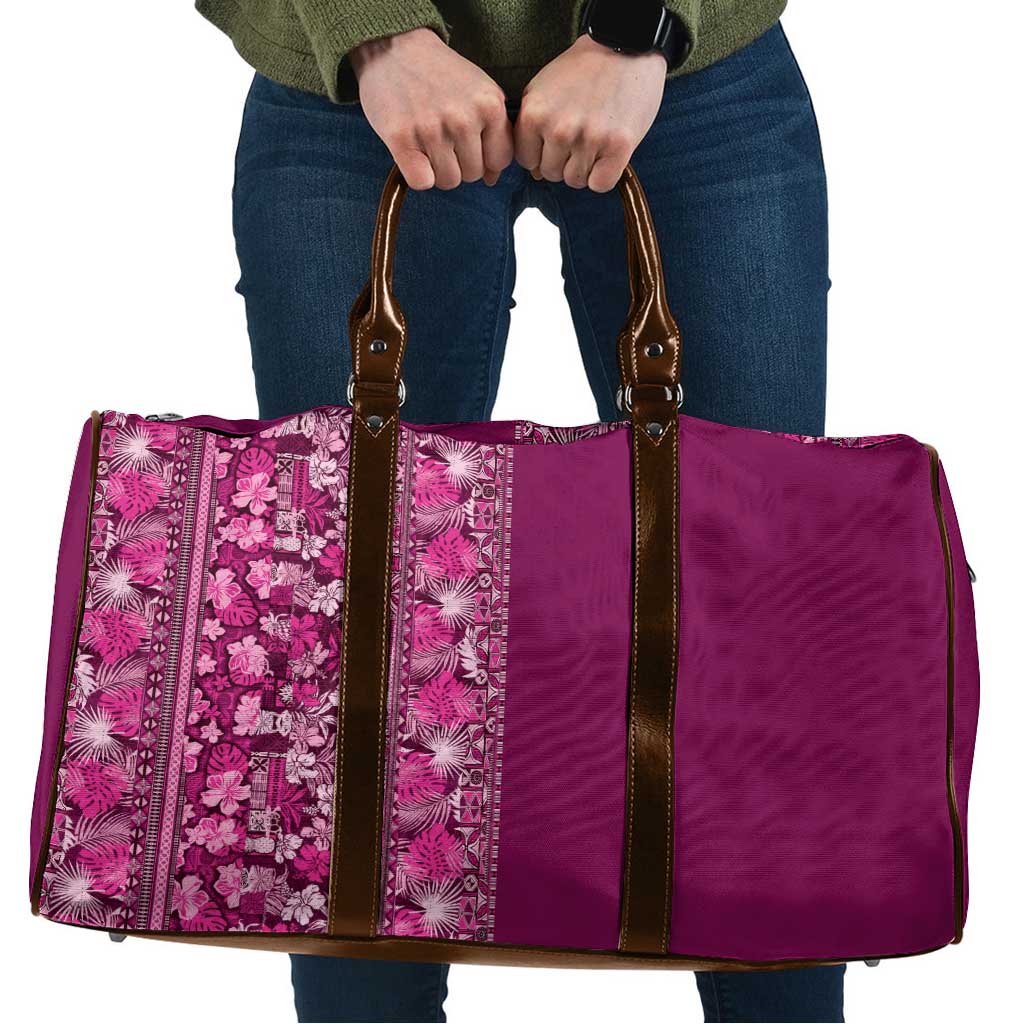 Hawaiian Tribal Elements Hibiscus Travel Bag Pink Pattern - Polynesian Pride