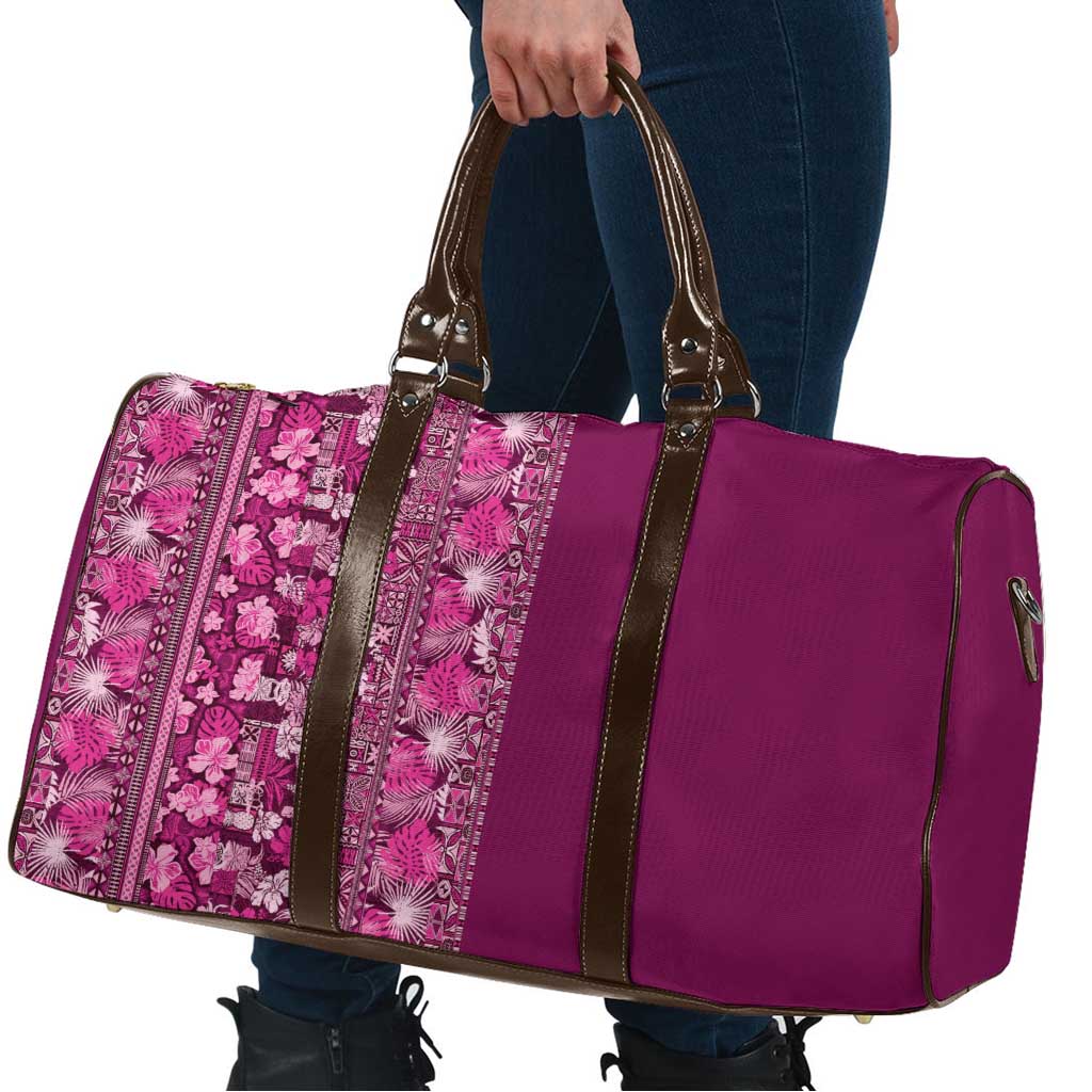 Hawaiian Tribal Elements Hibiscus Travel Bag Pink Pattern - Polynesian Pride