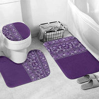 Hawaiian Tribal Elements Hibiscus Bathroom Set Purple Pattern - Polynesian Pride