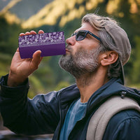 Hawaiian Tribal Elements Hibiscus 4 in 1 Can Cooler Tumbler Purple Pattern - Polynesian Pride