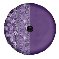 Hawaiian Tribal Elements Hibiscus Spare Tire Cover Purple Pattern - Polynesian Pride