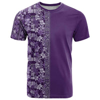 Hawaiian Tribal Elements Hibiscus T Shirt Purple Pattern - Polynesian Pride