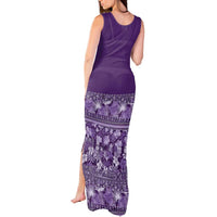 Hawaiian Tribal Elements Hibiscus Tank Maxi Dress Purple Pattern - Polynesian Pride