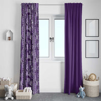 Hawaiian Tribal Elements Hibiscus Window Curtain Purple Pattern - Polynesian Pride