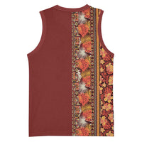 Hawaiian Tribal Elements Hibiscus Basketball Jersey Red Pattern - Polynesian Pride