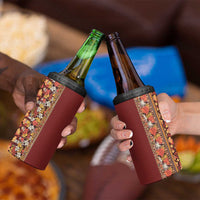 Hawaiian Tribal Elements Hibiscus 4 in 1 Can Cooler Tumbler Red Pattern - Polynesian Pride