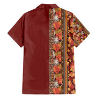 Hawaiian Tribal Elements Hibiscus Family Matching Puletasi and Hawaiian Shirt Red Pattern - Polynesian Pride