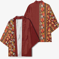 Hawaiian Tribal Elements Hibiscus Kimono Red Pattern - Polynesian Pride