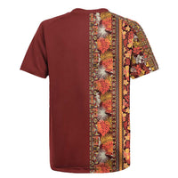 Hawaiian Tribal Elements Hibiscus Rugby Jersey Red Pattern - Polynesian Pride