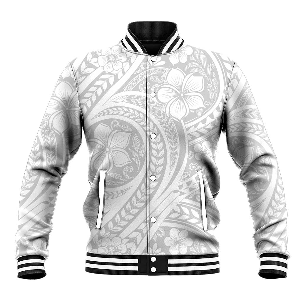 Lotu Tamaiti Samoan Polynesian Tribal Baseball Jacket LT9 Unisex White - Polynesian Pride