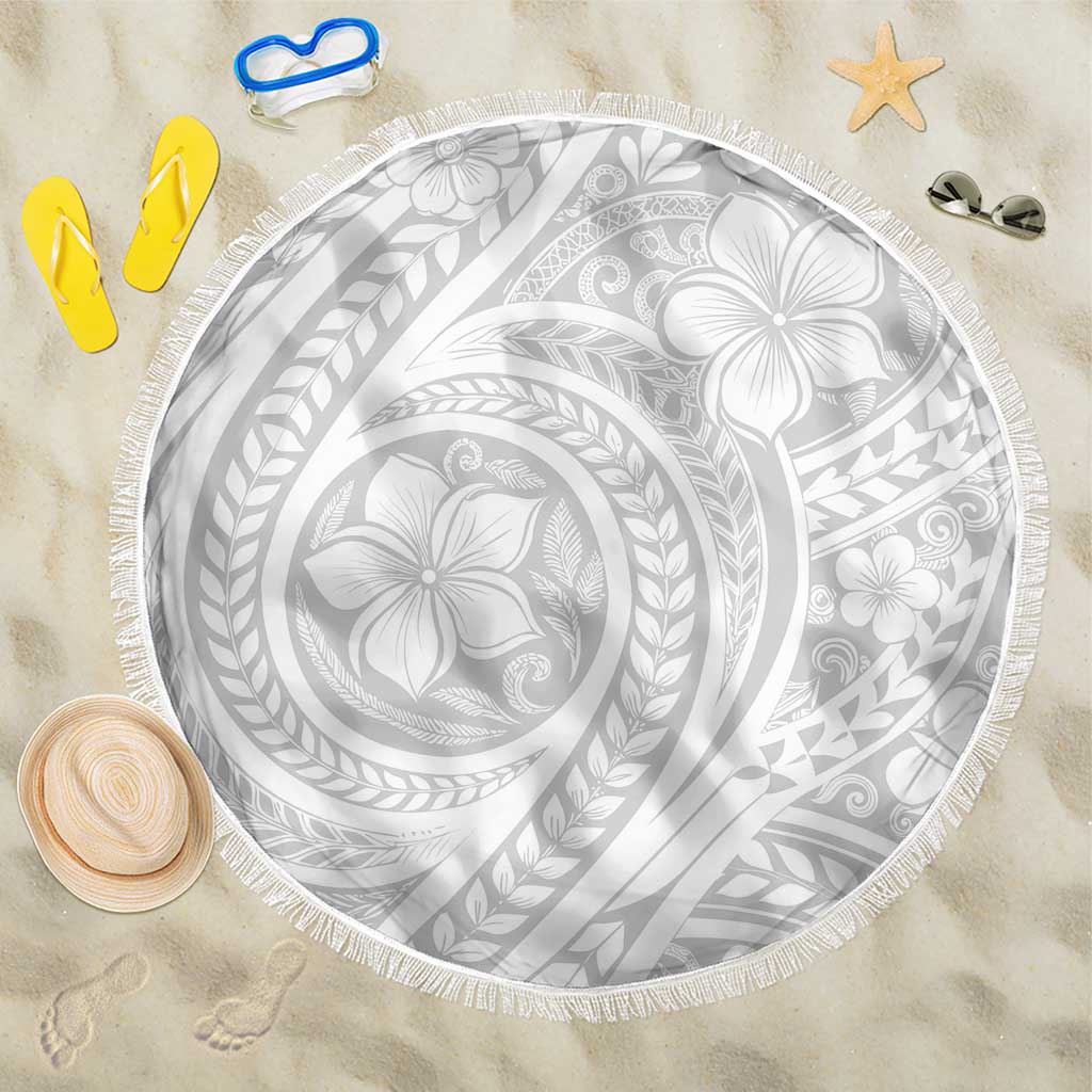 Lotu Tamaiti Samoan Polynesian Tribal Beach Blanket LT9 One Size 150cm White - Polynesian Pride