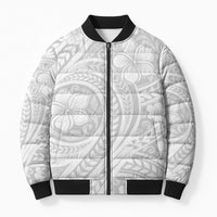 Lotu Tamaiti Samoan Polynesian Tribal Bomber Puffer Jacket LT9 Unisex White - Polynesian Pride