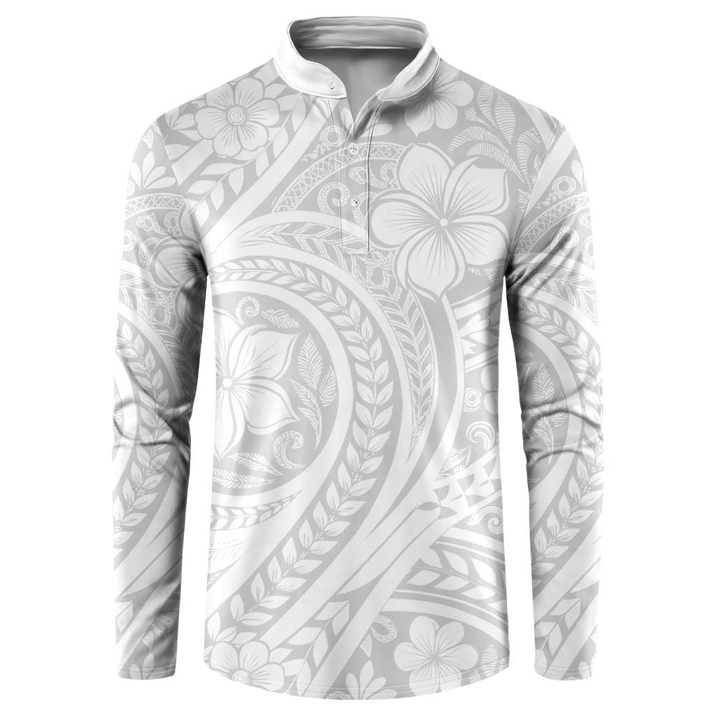 Lotu Tamaiti Samoan Polynesian Tribal Button Sweatshirt LT9 White - Polynesian Pride