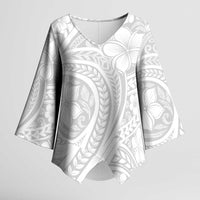 Lotu Tamaiti Samoan Polynesian Tribal Kimono Sleeve Blouse LT9 Female White - Polynesian Pride