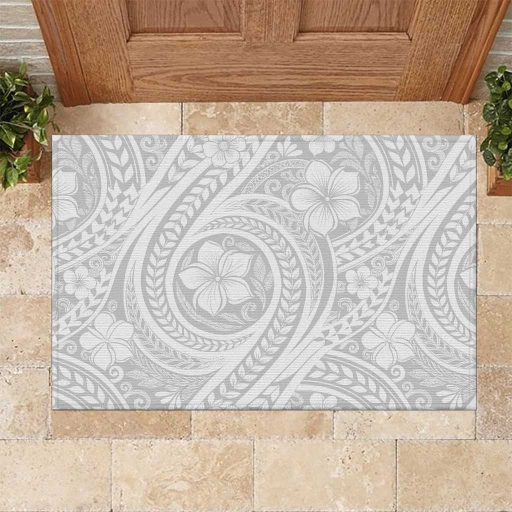 Lotu Tamaiti Samoan Polynesian Tribal Rubber Doormat LT9 White - Polynesian Pride