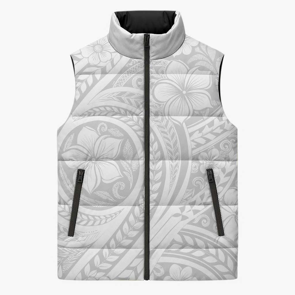 Lotu Tamaiti Samoan Polynesian Tribal Sleeveless Puffer Jacket LT9 Unisex White - Polynesian Pride