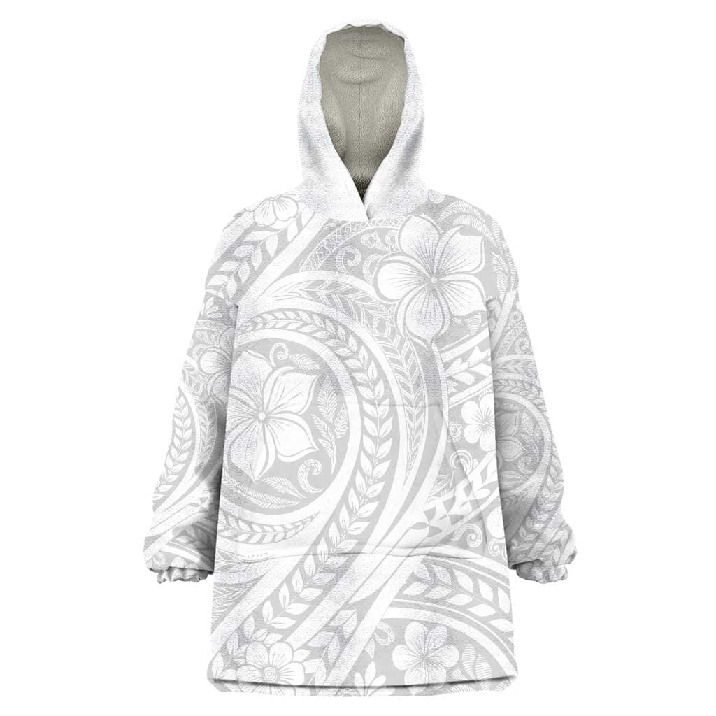 Lotu Tamaiti Samoan Polynesian Tribal Wearable Blanket Hoodie LT9 One Size White - Polynesian Pride