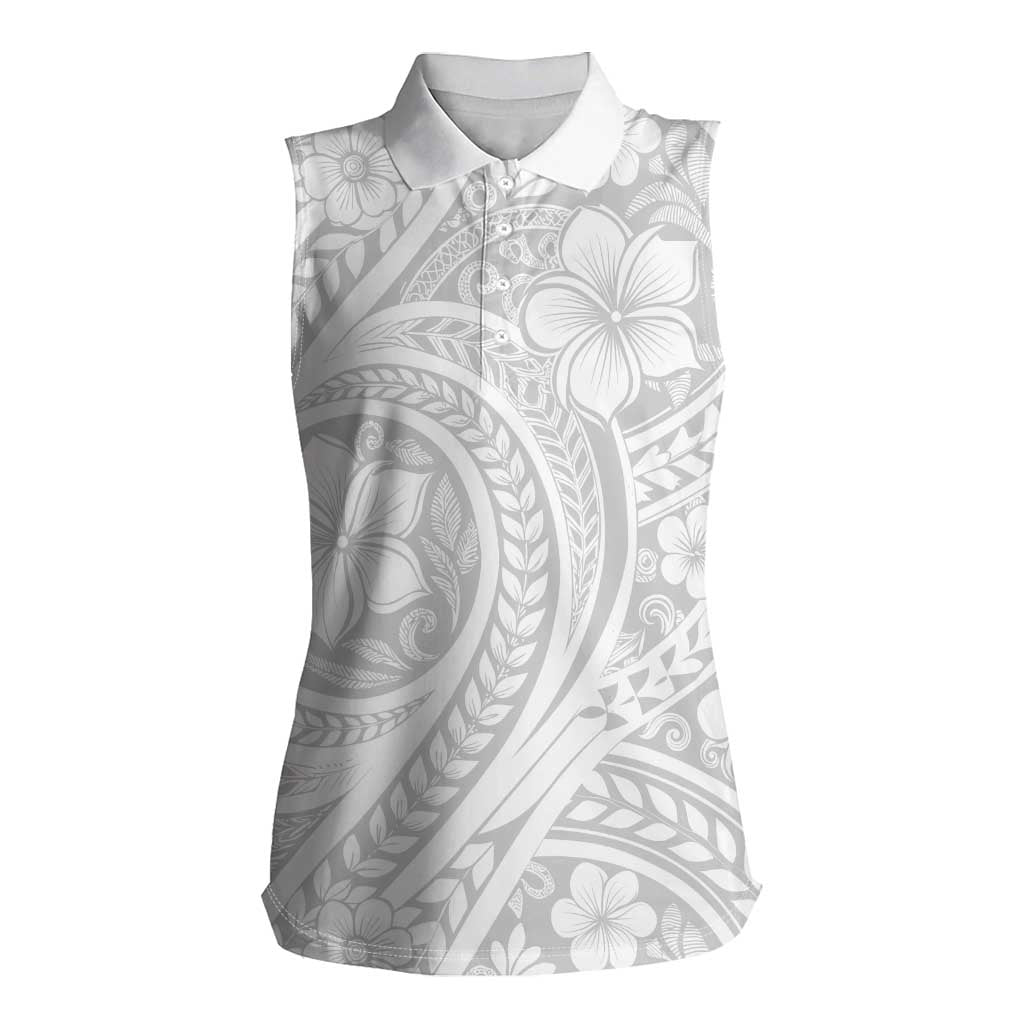 Lotu Tamaiti Samoan Polynesian Tribal Women Sleeveless Polo Shirt LT9 Female White - Polynesian Pride