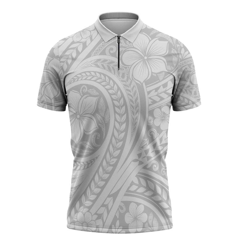 Lotu Tamaiti Samoan Polynesian Tribal Zipper Polo Shirt LT9 White - Polynesian Pride